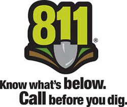 811 Know what's below. Call before you dig.